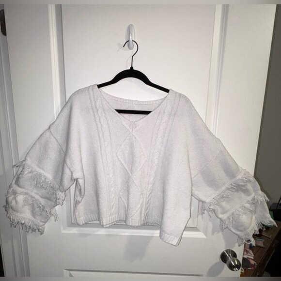 SHEIN white Fringe Sweater - Picture 3 of 3